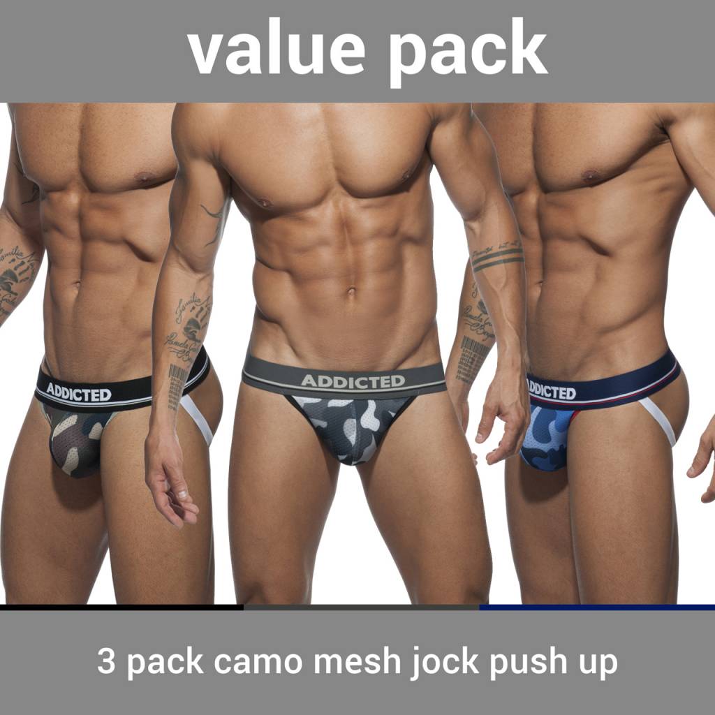 ADDICTED Three Pack Camo Jockstrap