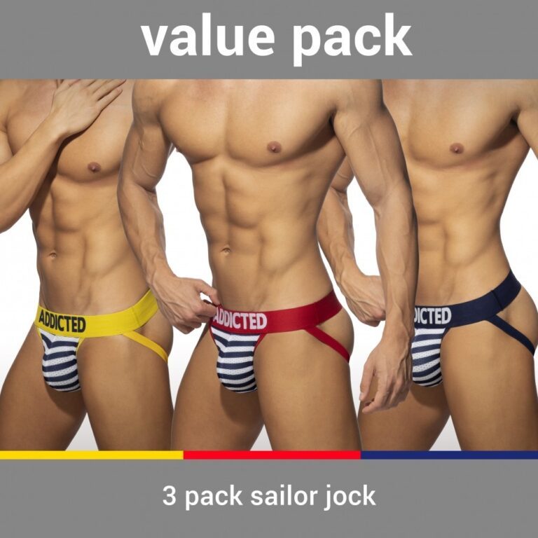 ADDICTED Three Pack Sailor Push up Jockstrap